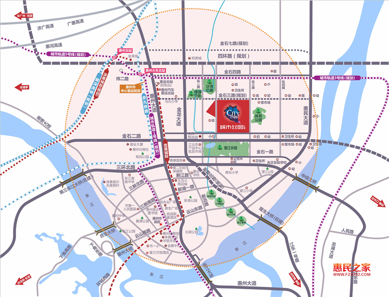 汇显城市公园交通图